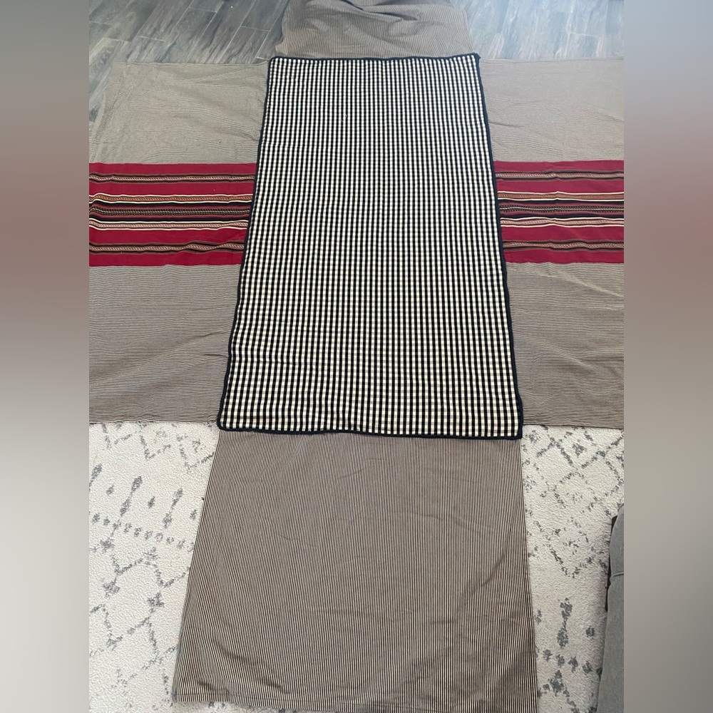 Chic Black and White Gingham Tall Bed Skirt 36”/73” approximately